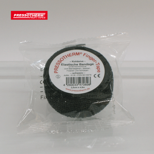 PRESSOTHERM - Finger-Tape 2,5cm x 4,5m, schwarz