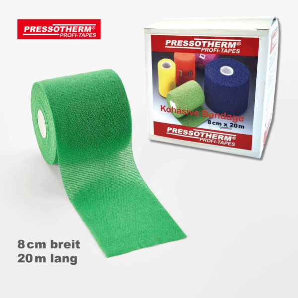PRESSOTHERM Bandagen Kohäsiv 8cmx20m, grün